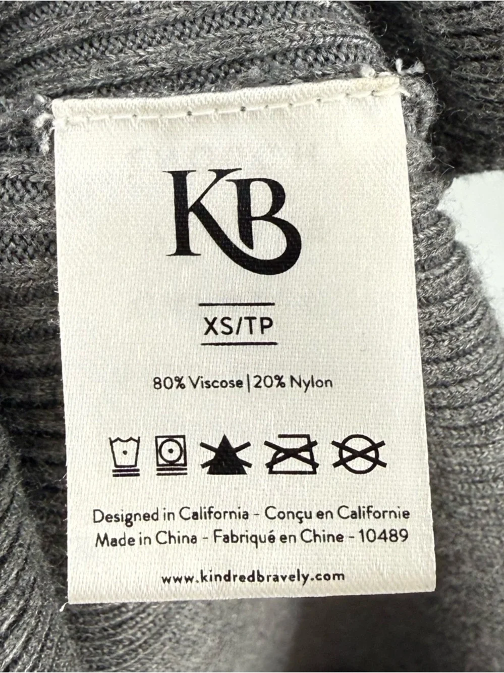 Kindred Bravely Ribbed Knit Square Neck Nursing Midi Dress | Gray | XS - Picture 7 of 7